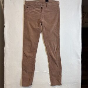 AG Adriano Goldschmied Women Velvet Jeans Mauve 26R 8US The Legging Super Skinny